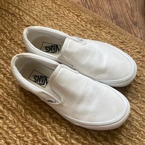 White slip on vans